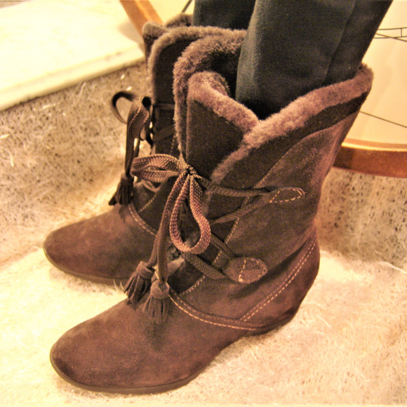BRILLIANT Shoes - BRILLIANT Leather SUEDE Boots fur mid calf 7m